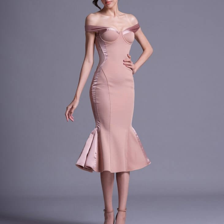 Shoulder Slim Slim Hip Skirt Pure Sexy Velvet Dress Wholesale