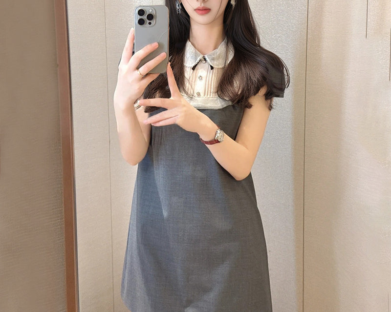 Elegant Socialite Style Short Sleeve Dress