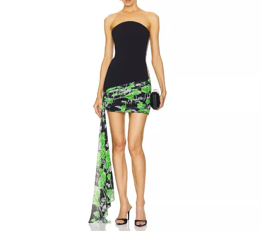 Sleeveless Backless Knitted Bandage Bodycon Sexy Irregular Dress Skirt Sexy