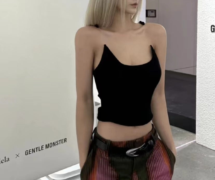 Sexy Spice Girls Invisible Design Camisole Vest Chest Slim Pure Desire Top for Women