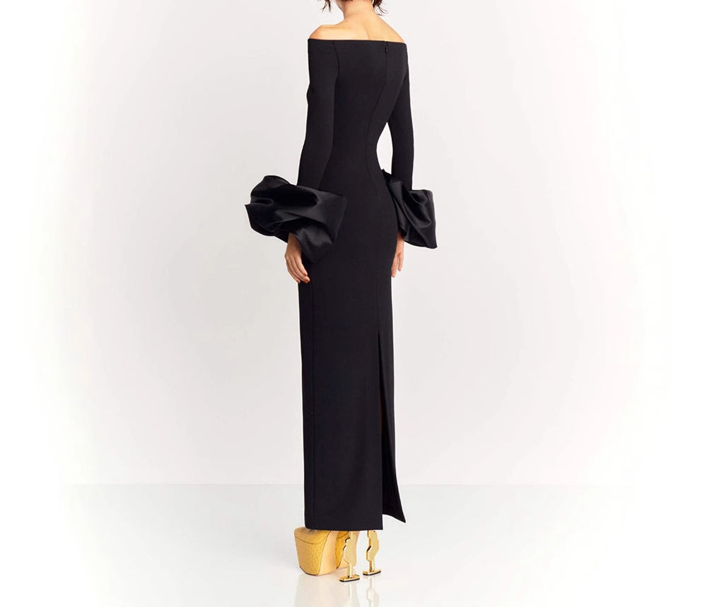 Flared Sleeve Sexy Bodycon Off-Shoulder Dress