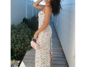 Gentle and Elegant Lace Strap Dress Fashionable Socialite Temperament Dress