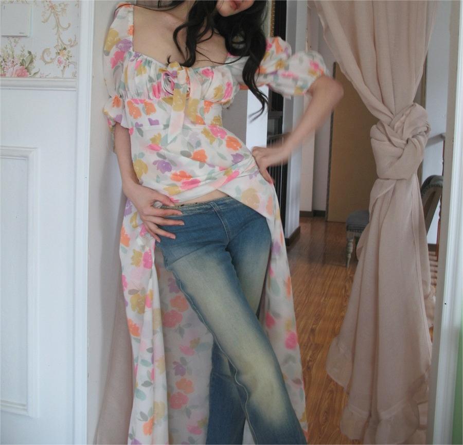 Puff Sleeve Asymmetrical Dress