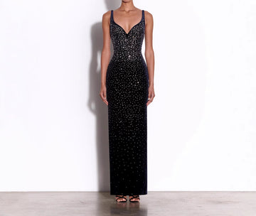 Fashion Women's Rhinestone Sexy Strapless Sleeveless Long Dress