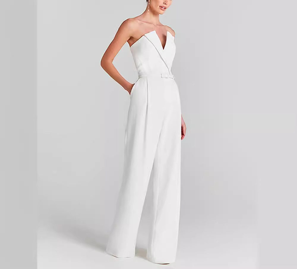 Bubble Mesh Top Jumpsuit Casual Set