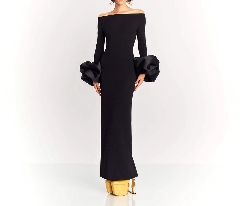 Flared Sleeve Sexy Bodycon Off-Shoulder Dress