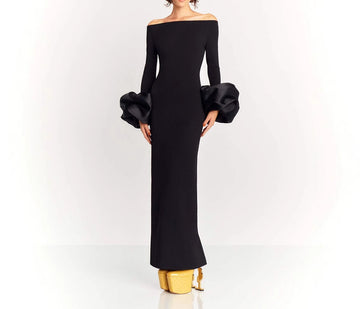 Flared Sleeve Sexy Bodycon Off-Shoulder Dress