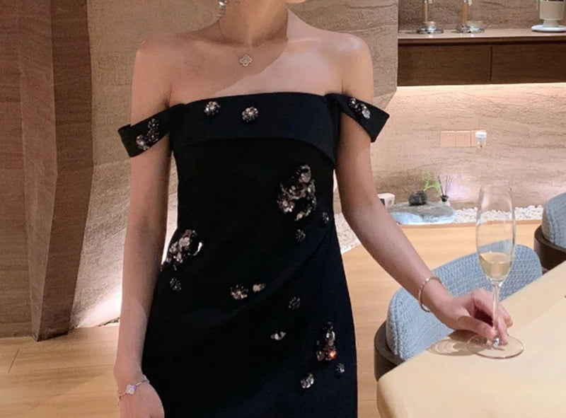 French Style Short Design Dress Versatile Pure Desire Style Feminine Temperament Youthful Chic Waist-Cinching Short Dress