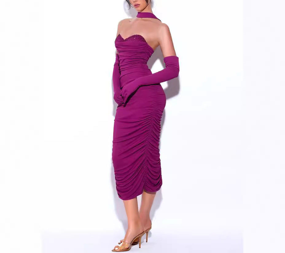 Mesh Patchwork Bandage Strap Dress Long Pants Dress for Women
