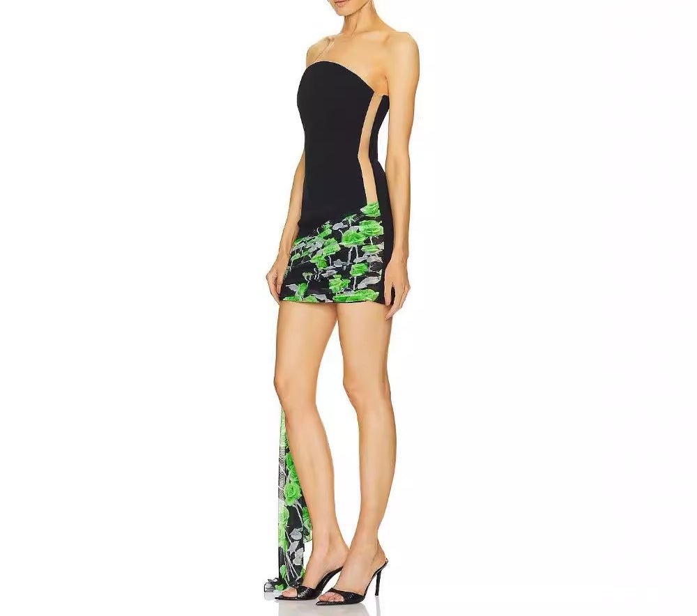 Sleeveless Backless Knitted Bandage Bodycon Sexy Irregular Dress Skirt Sexy