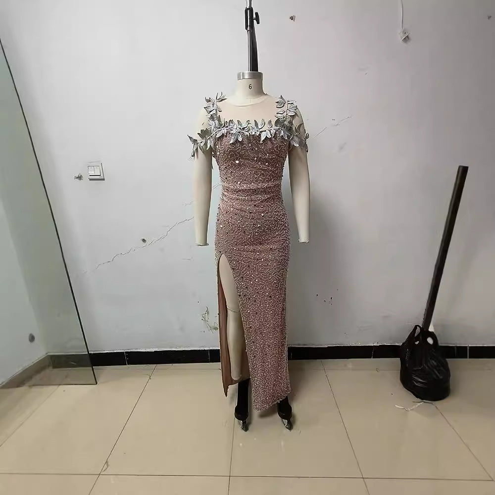 Off-Shoulder Sequin Sleeveless Evening Dress Summer Dress for Women Elegant