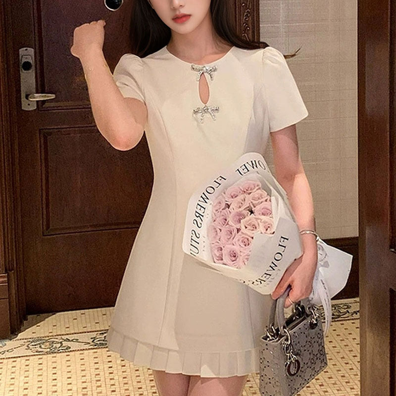French Style Romantic Ruffle Dress Light Luxury Elegant Socialite Slim Fit Short Dress