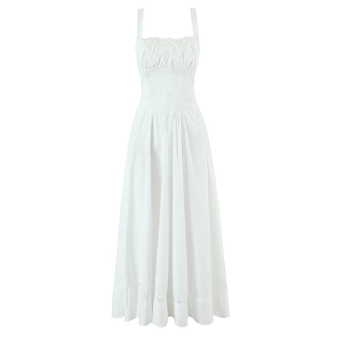 Sexy Lace Hollow White Sling dress Women's Summer Slim-fit Long Dress