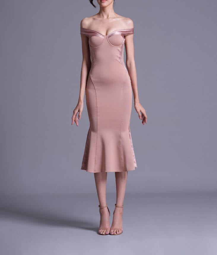 Shoulder Slim Slim Hip Skirt Pure Sexy Velvet Dress Wholesale