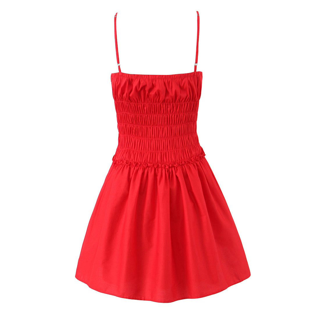 French Style Pure Wish Pleated Waisted Slim-fit Lace-up Strapless Suspenders A- line dress