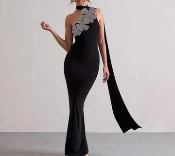 Floral Rhinestone Sexy Strapless Bandage Dress Party Bandage Dress for Women