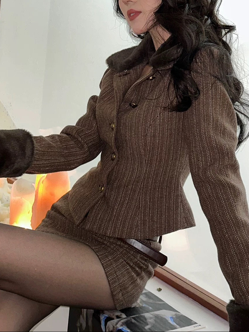 Winter knitted suit