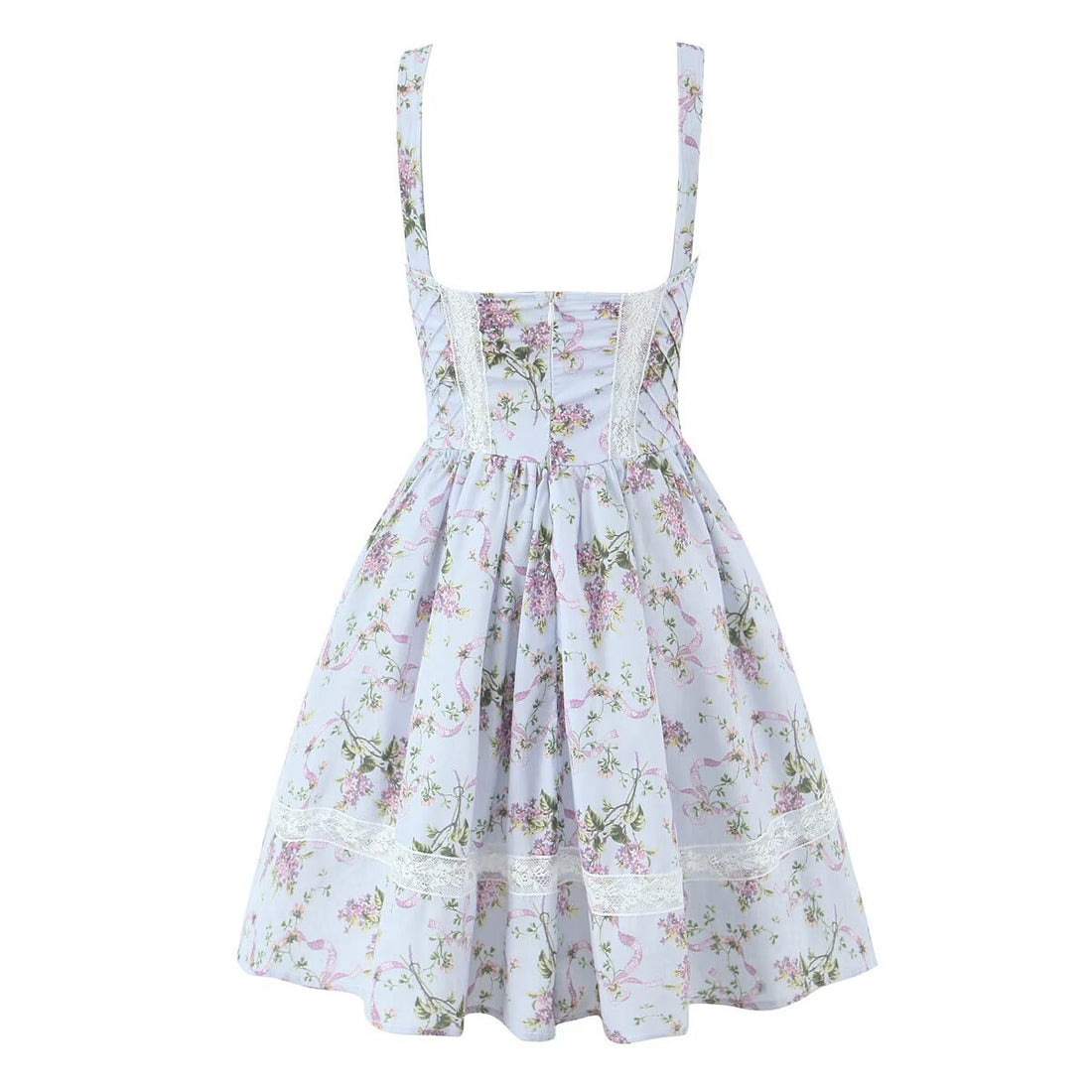 Romantic Lace Sleeveless Strapless Waist Printed Tutu Dress Women's dress Strap