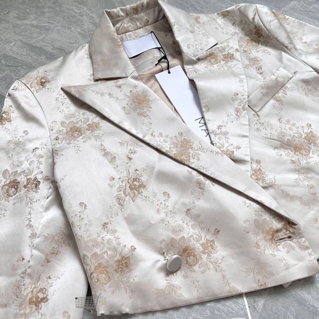 Jacquard Embroidery Double-Breasted Short Blazer Cardigan Elegant Women's Short Long Sleeve Light Luxury Early Autumn