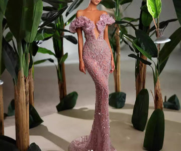 Pink High-End Sexy Pure Desire Mesh Adult Evening Dress Sheer Dress
