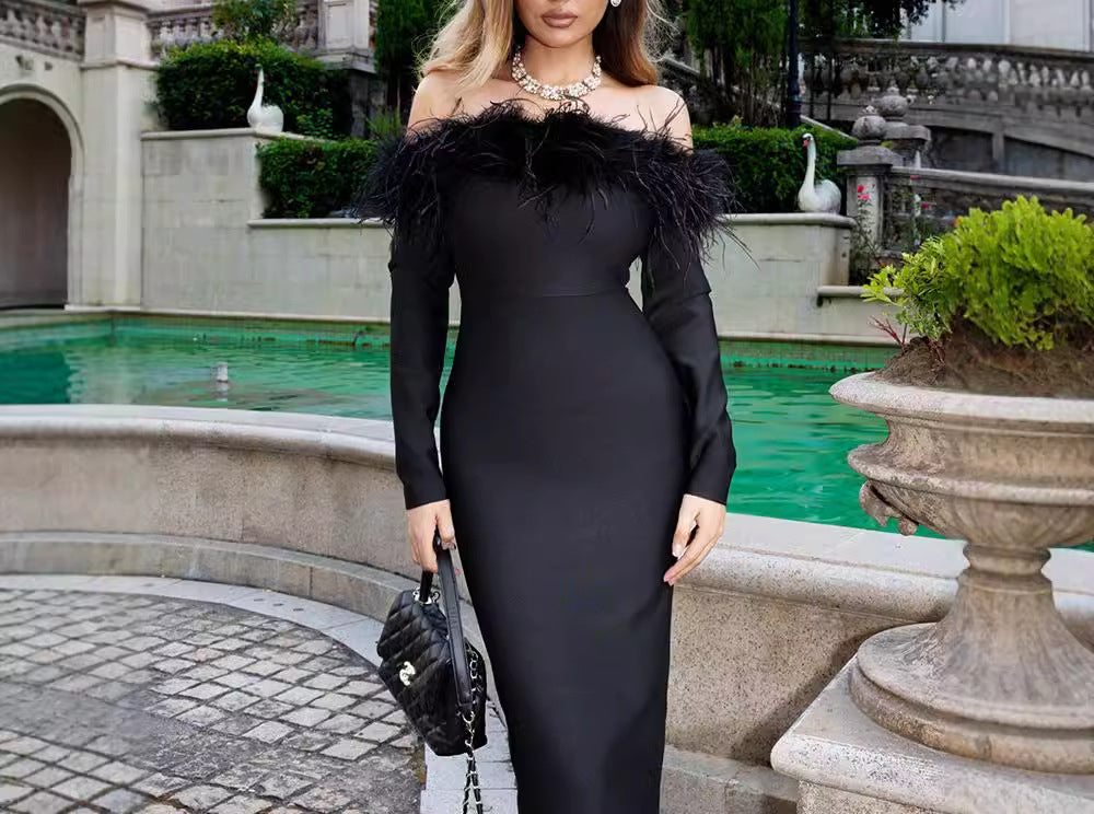 Sexy Off-Shoulder Bodycon Bandage Dress Evening Gown Sexy Dress
