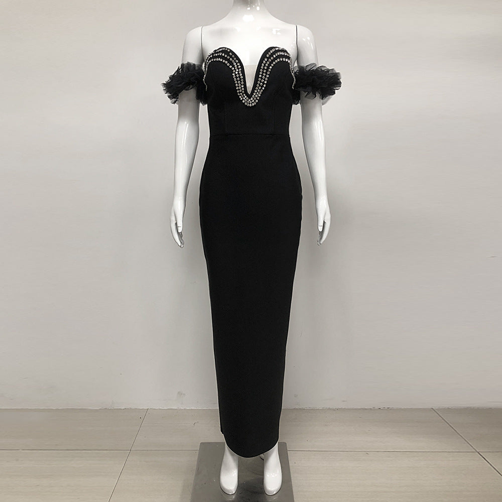 Bandage Skirt Strapless Diamond Heavy Industry Elegant dress