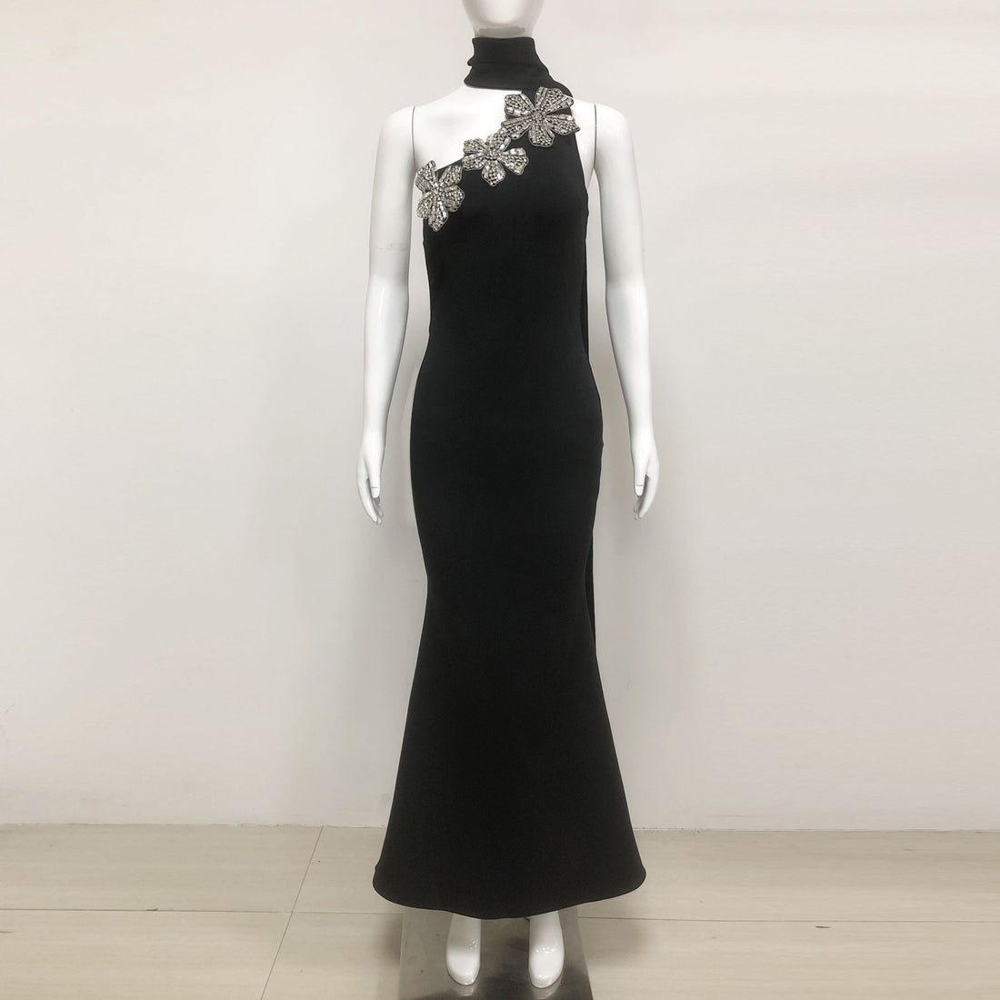Floral Rhinestone Sexy Strapless Bandage Dress Party Bandage Dress for Women